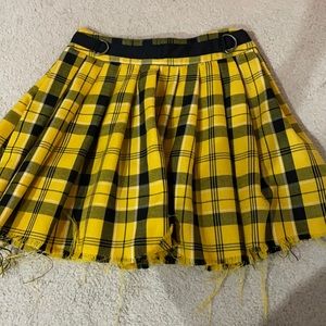 Current Mood plaid mini skirt with distressed string